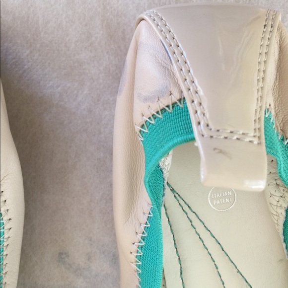 Geox Ballerina Flats White with Aqua Green - Picture 3 of 8